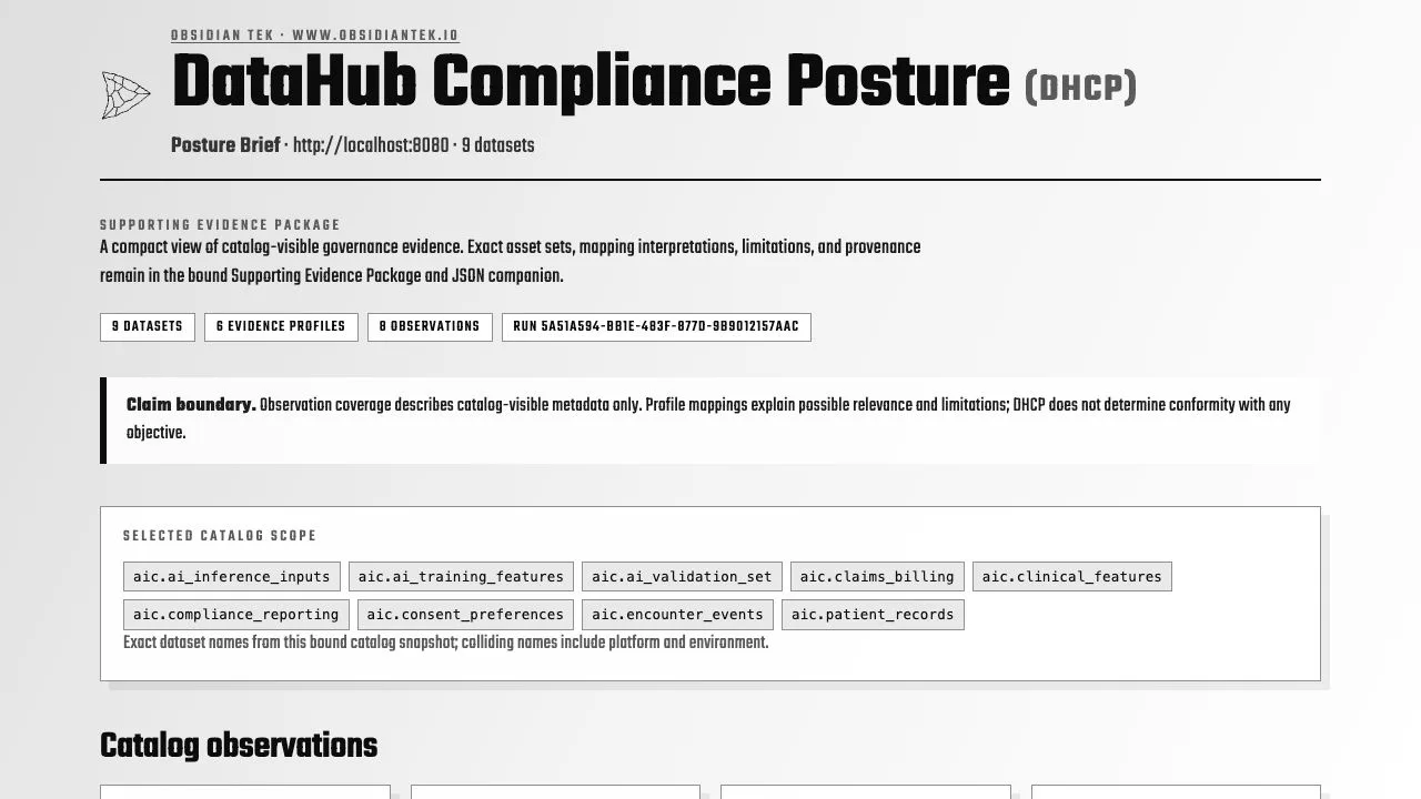 DHCP Posture Brief with observation coverage counts and evidence-profile cards